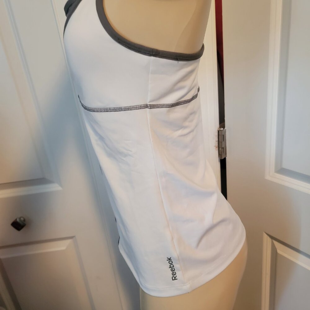 Reebok Athletic Tennis Workout Racerback Tank Top White/Gray - Picture 4 of 11
